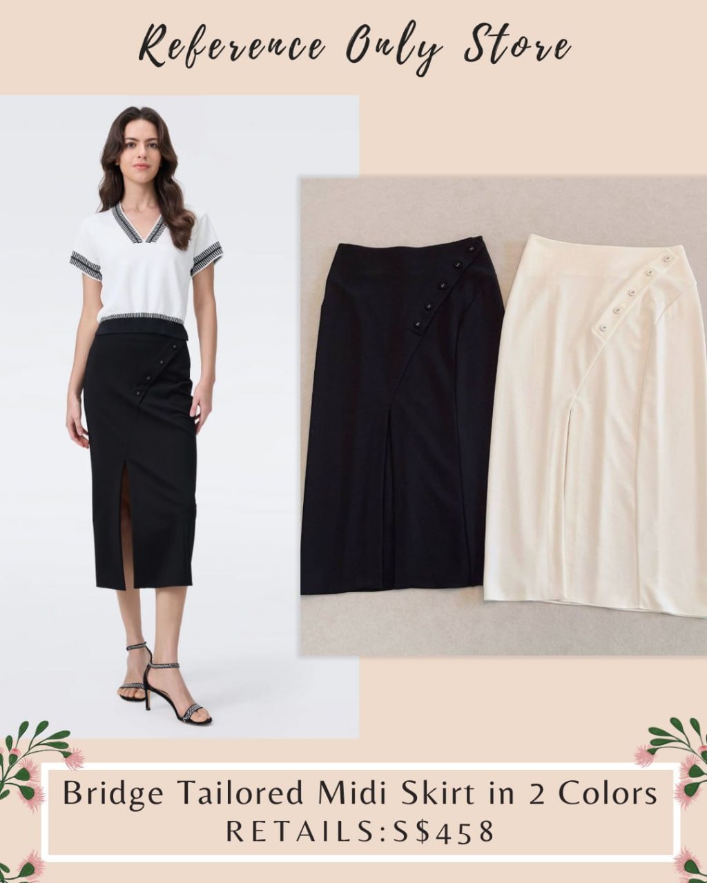 DVF Bridge tailored midi skirt in 2 colors