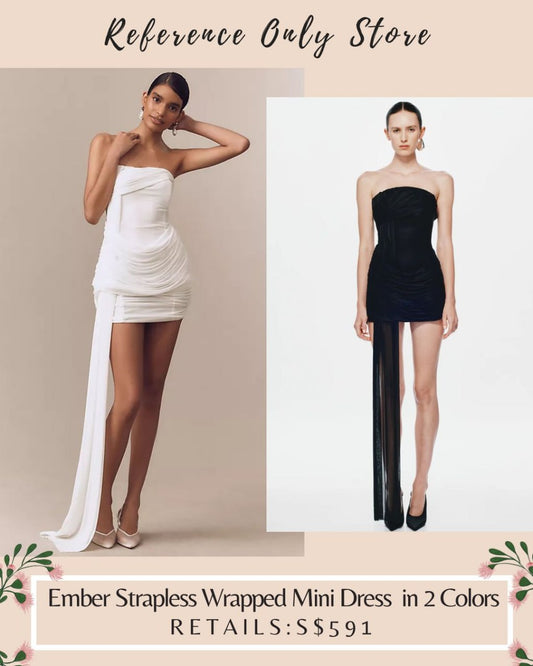 MS Ember strapless wrapped mini dress