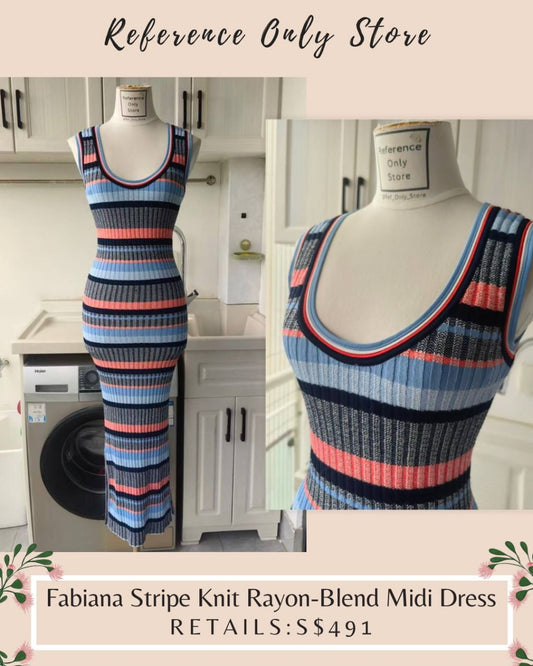 VB Fabiana stripe knit rayon blend midi dress