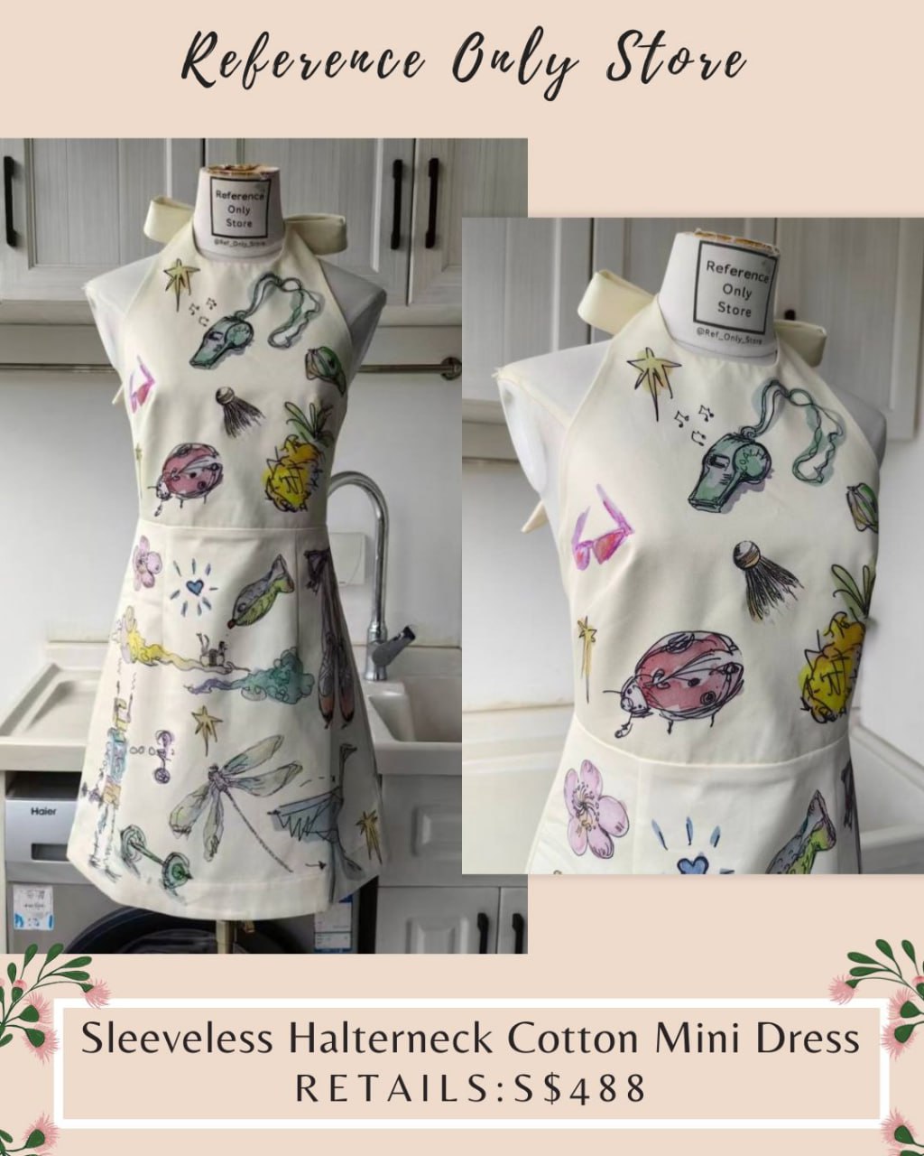 AM Sleeveless Halterneck Cotton mini dress