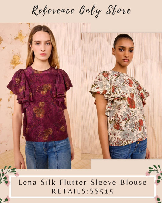 UJ Flutter silk flutter sleeve blouse