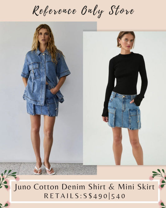 AJ Juno cotton denim shirt & mini skirt