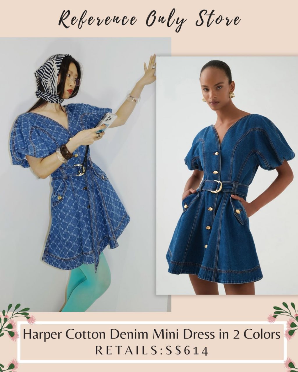 AJ Harper cotton denim mini dress