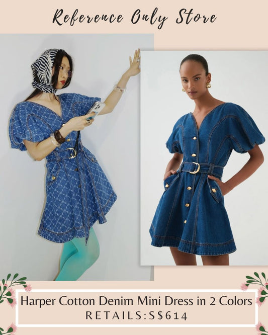 AJ Harper cotton denim mini dress