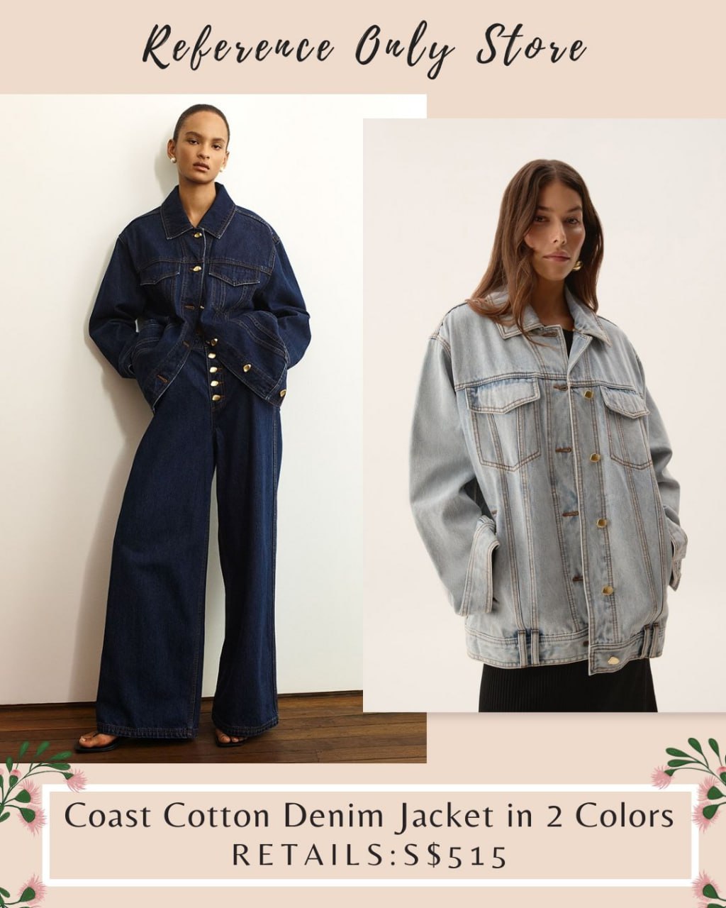 AJ Coast cotton denim jacket in 2 colors