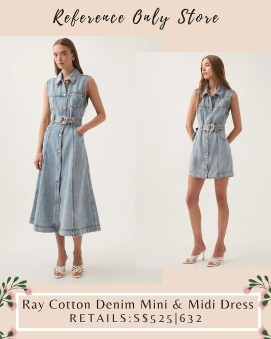AJ Ray denim mini and midi dress