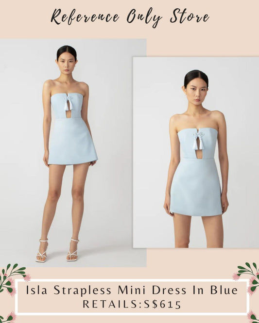 SL Isla strapless mini dress in blue