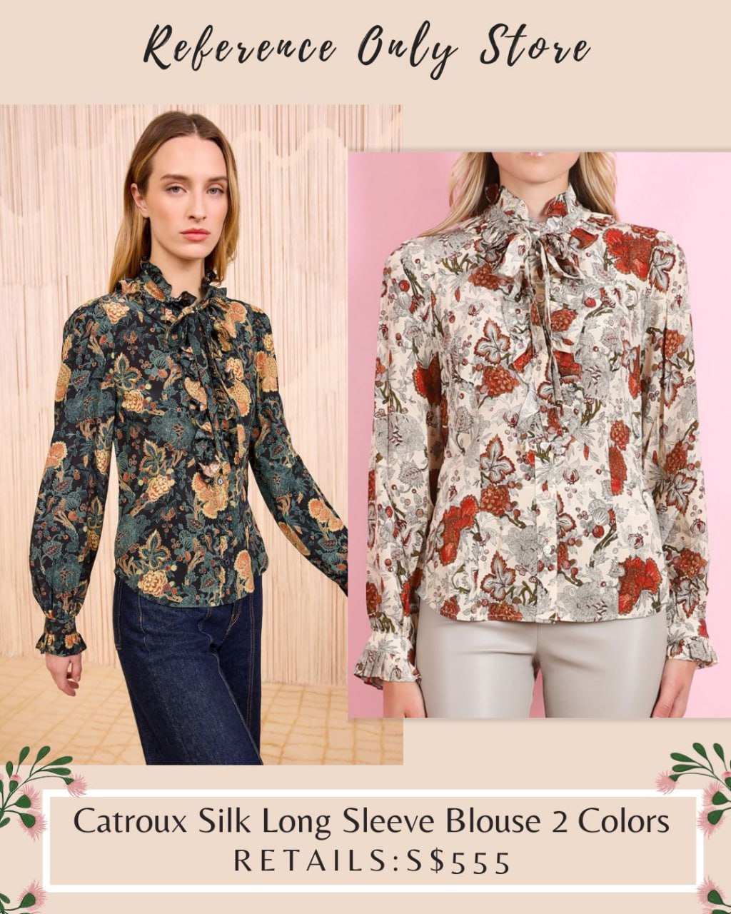 UJ Cattroux silk long sleeve blouse top
