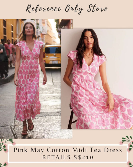 BD Pink May cotton midi tea dress