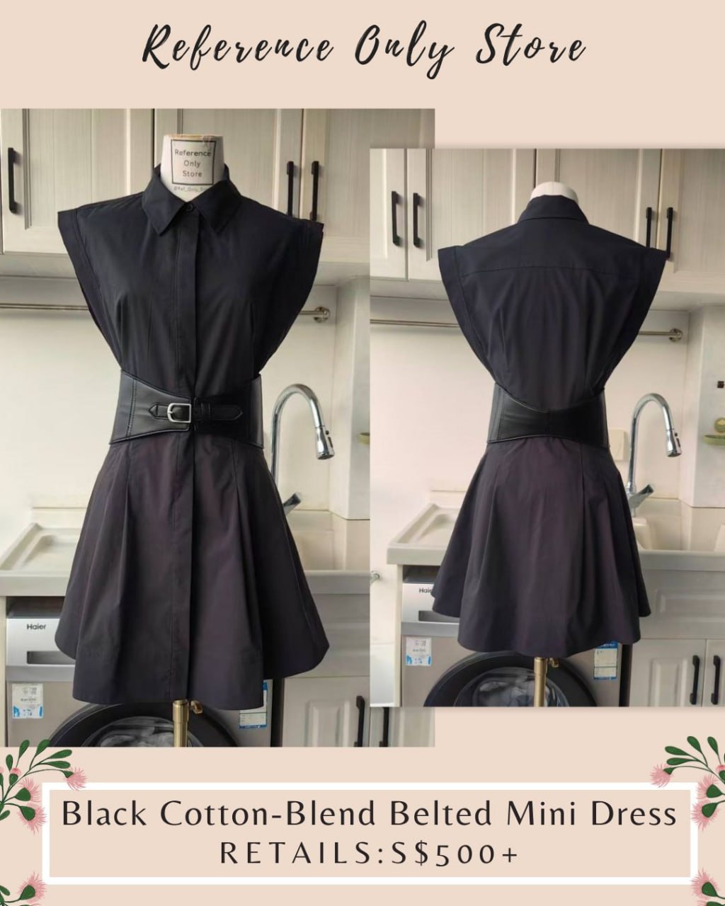 SK Mini Black cotton blend dress