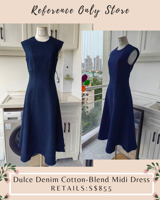 VB Dulce denim cotton blend midi dress