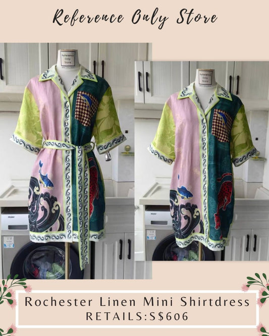 AM Rochester linen mini shirt dress