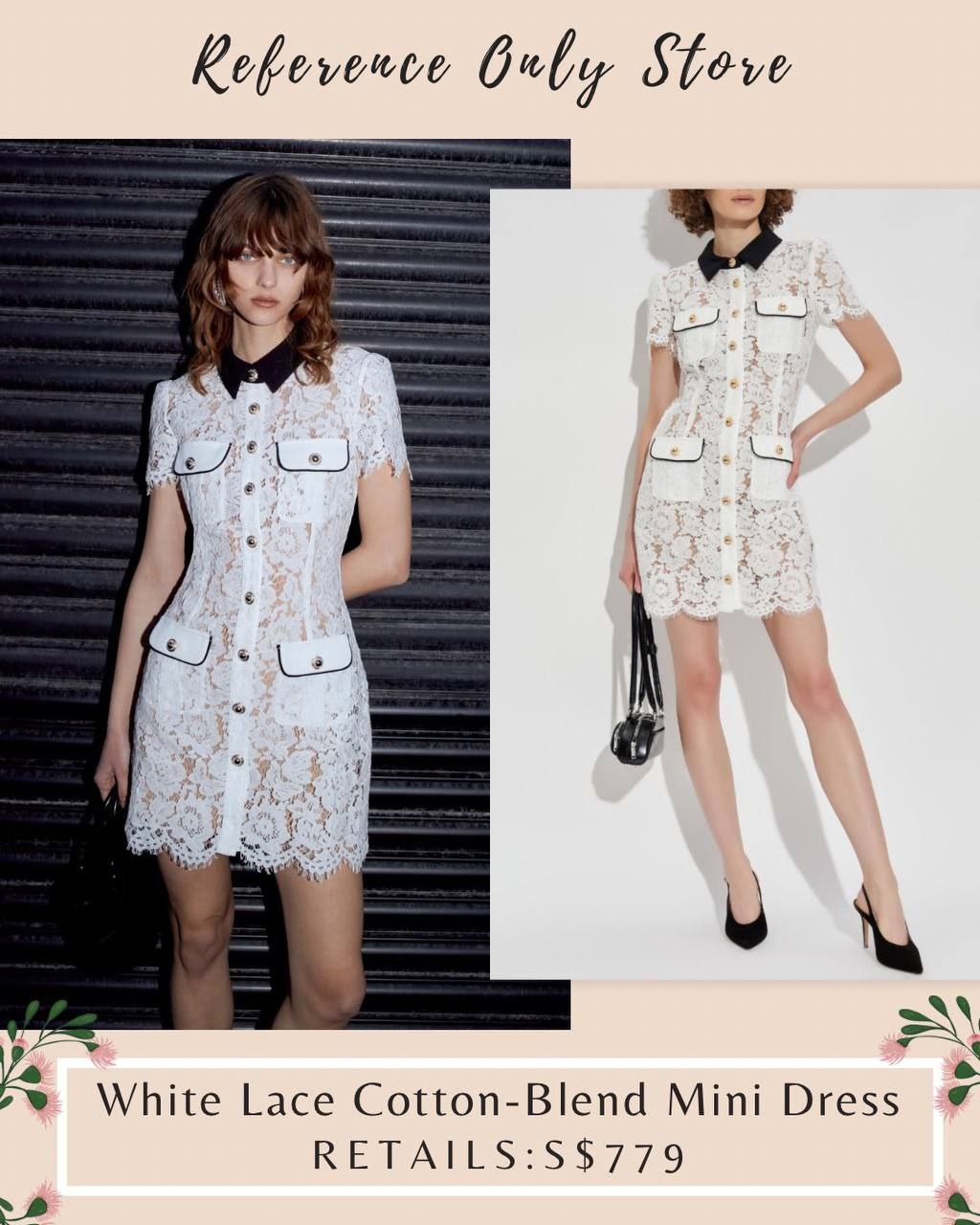 Special Price | SP White lace cotton blend mini dress