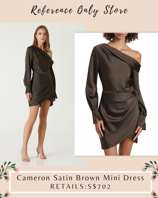 SK Cameron satin brown mini dress