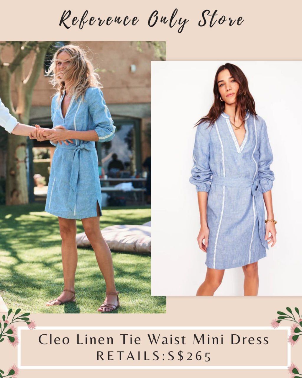 BD Cleo Linen tie waist mini dress