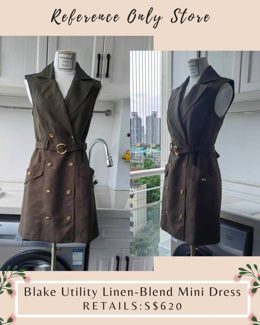 AJ Blake utility linen blend mini dress