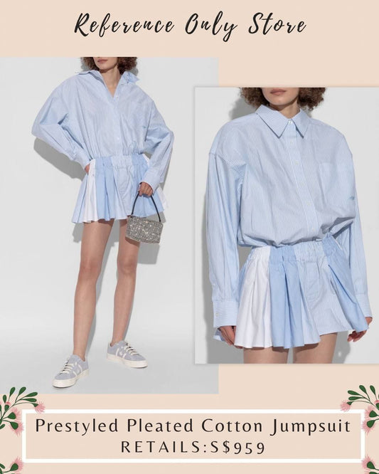 AW Prestyled pleated cotton jumpsuit