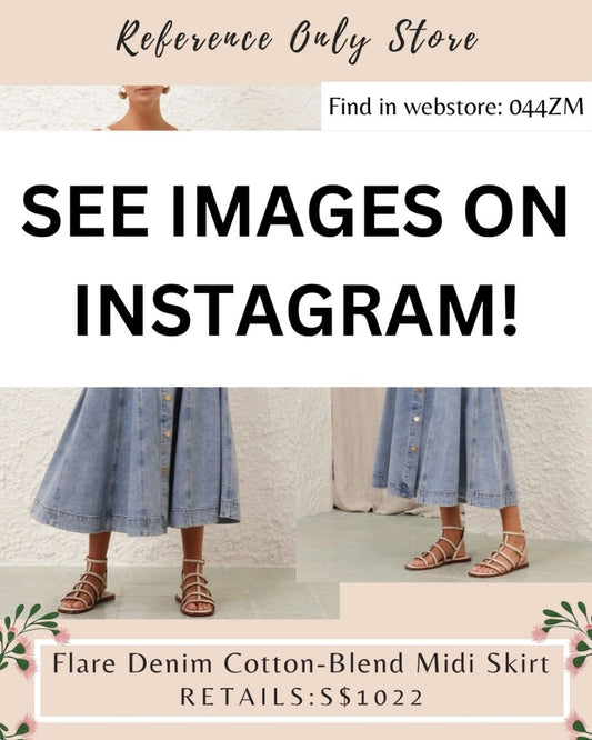044ZM flare denim midi skirt