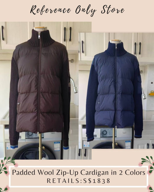 MC Padded wool zip up cardigan in 2 colors