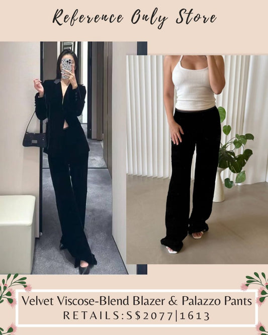 restocked! EA Velvet Palazzo viscose blend trousers
