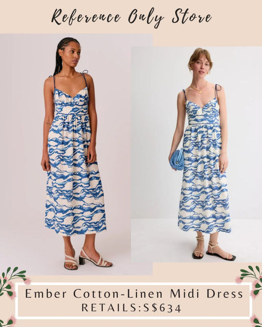 HFM Ember cotton linen midi dress