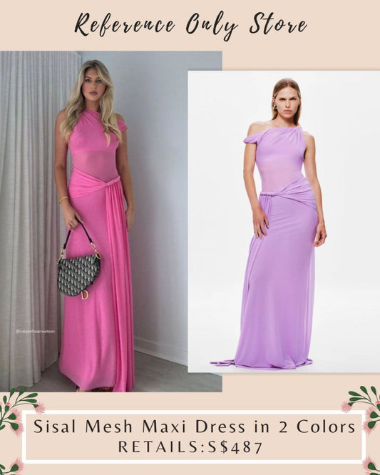 New colors! MS sisal mesh maxi dress in pink and lilac