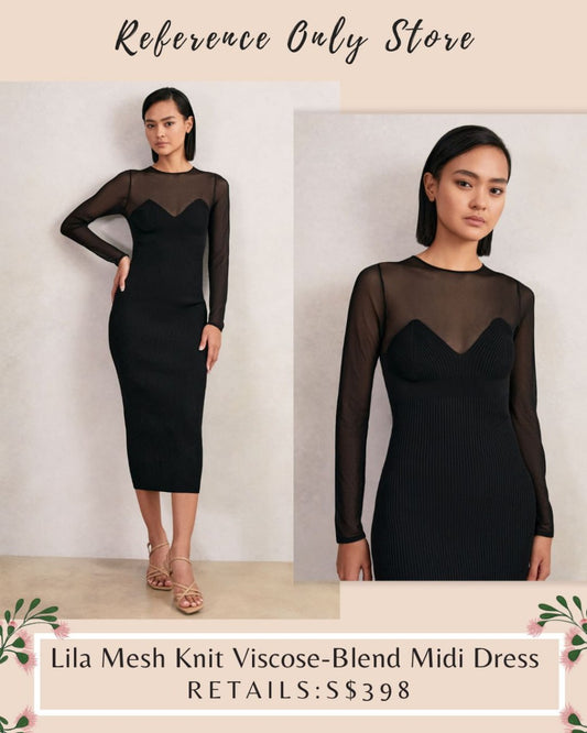 RS Lila mesh knit viscose midi dress
