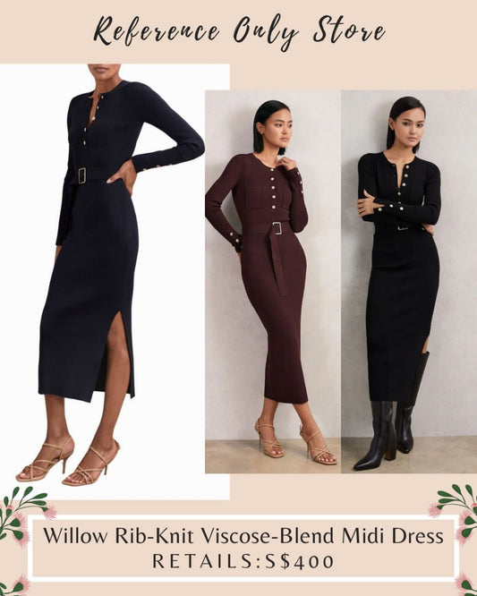 RS Rib knit viscose blend midi dress