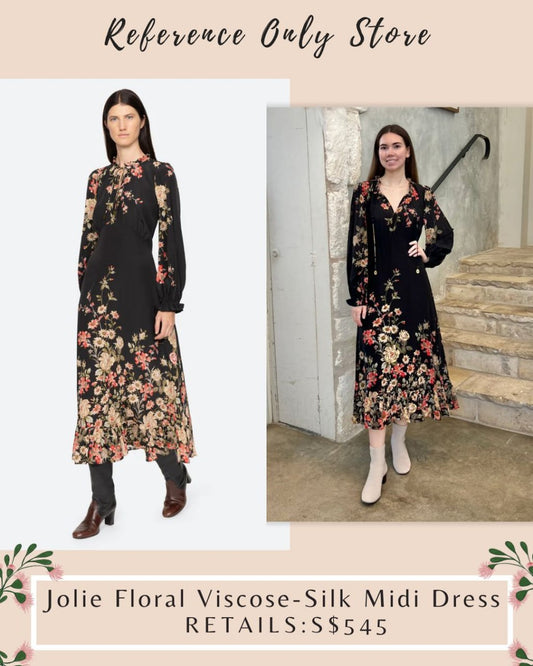 SE Jolie floral viscose silk midi dress