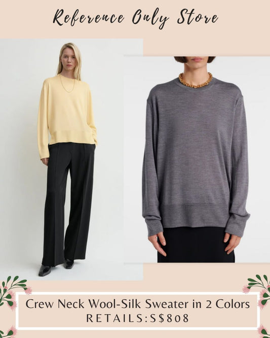 Tot crew neck wool silk sweater in 2 colors