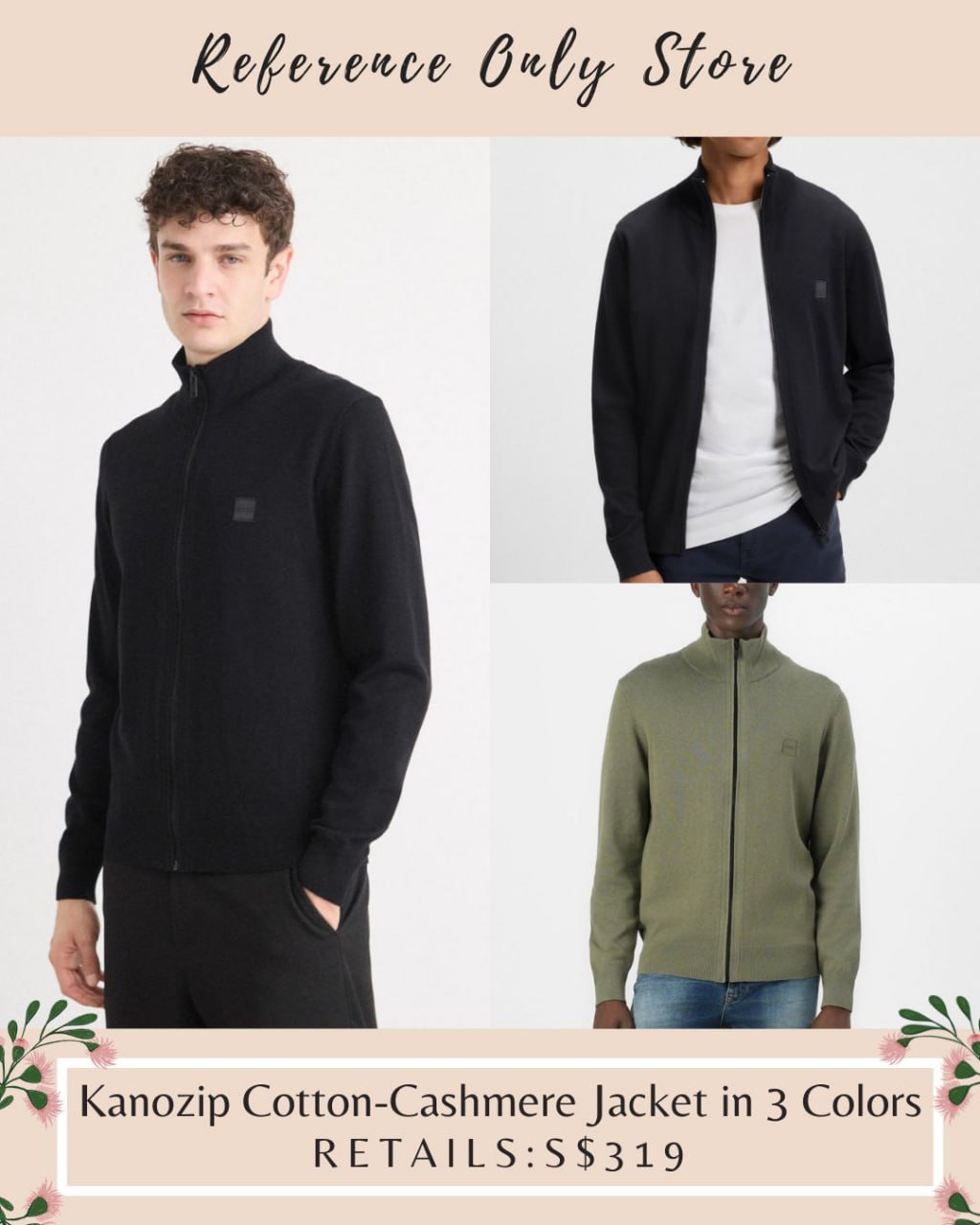 bss men's Kanozip cotton cashmere jacket in 3 colors