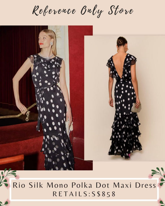 RX Rio Silk Mono polka dot maxi dress