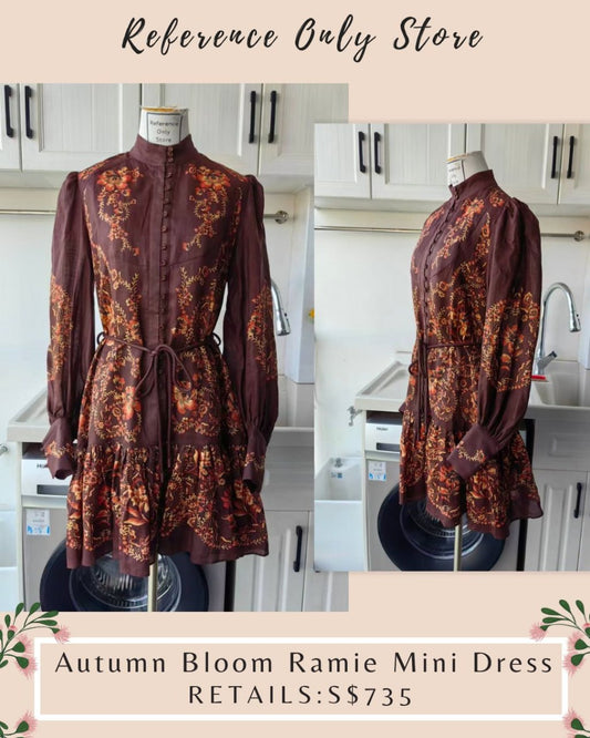 AM Autumn Bloom ramie mini dress