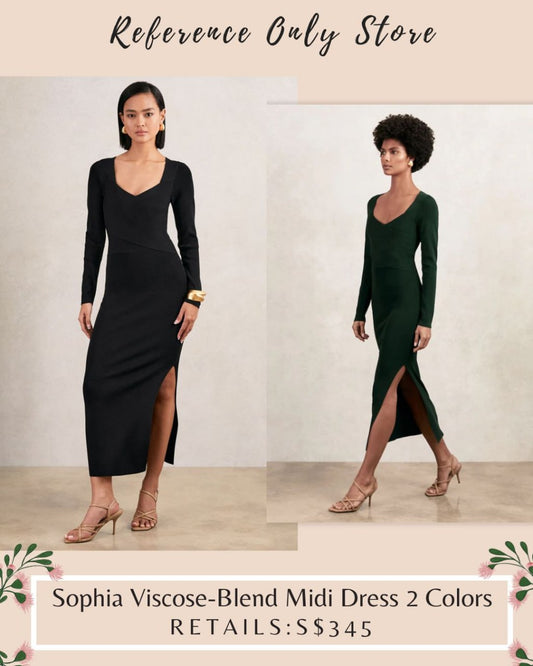 RS Sophia viscose blend midi dress
