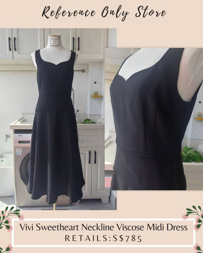 UJ Vivi sweetheart neckline viscose midi dress