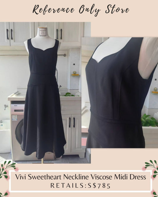UJ Vivi sweetheart neckline viscose midi dress