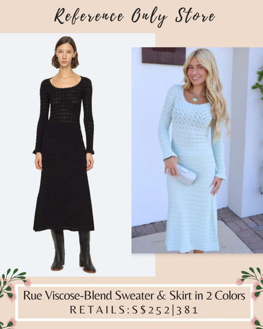 SE Rue Viscose Blend sweater & skirt in 2 colors