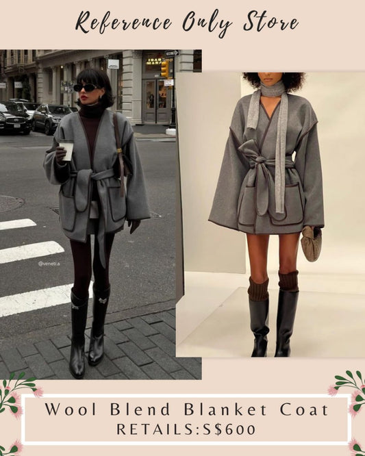 HS Wool blend blanket coat