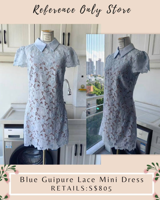 SP Blue guipure lace mini dress