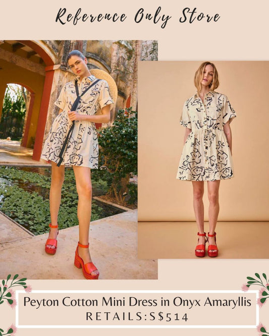 HB Peyton cotton mini dress in onyx
