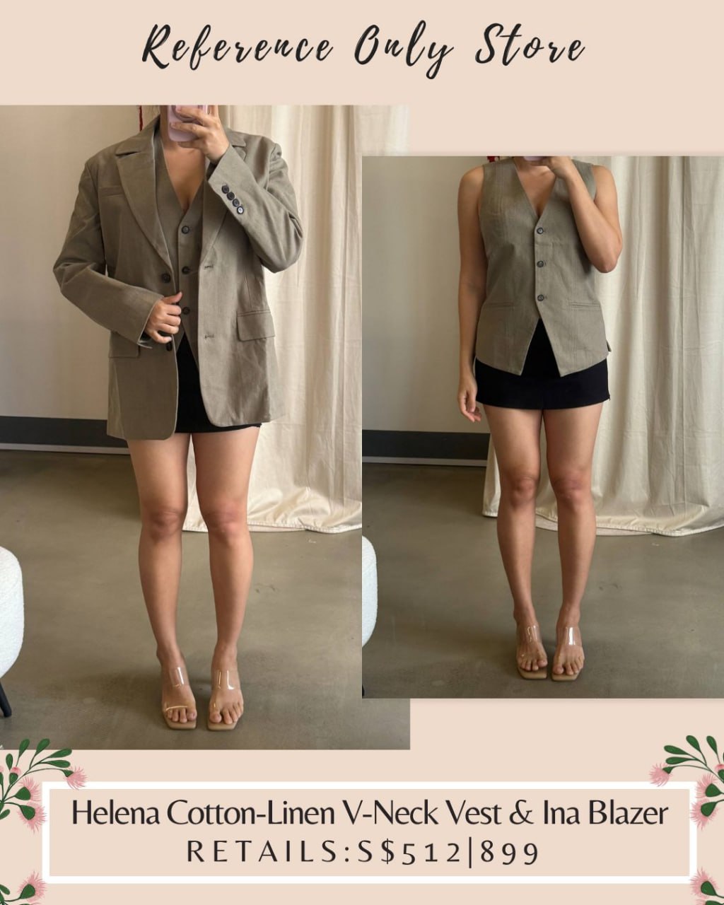 AA Cotton linen helena vest and Ina Jacket