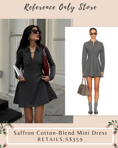 HS Saffron Cotton Blend Knit mini dress