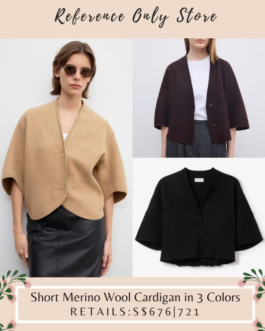 DM Short merino wool cardigan in 3 colors