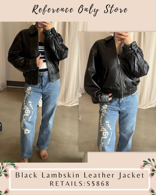 DST Unisex Oversized vintage Lambskin leather blouson Jacket