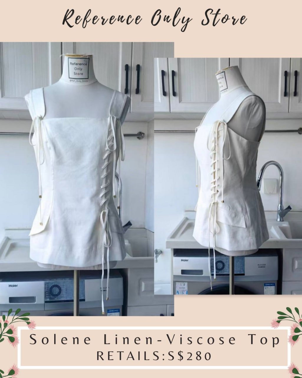 AJ White solene linen viscose top