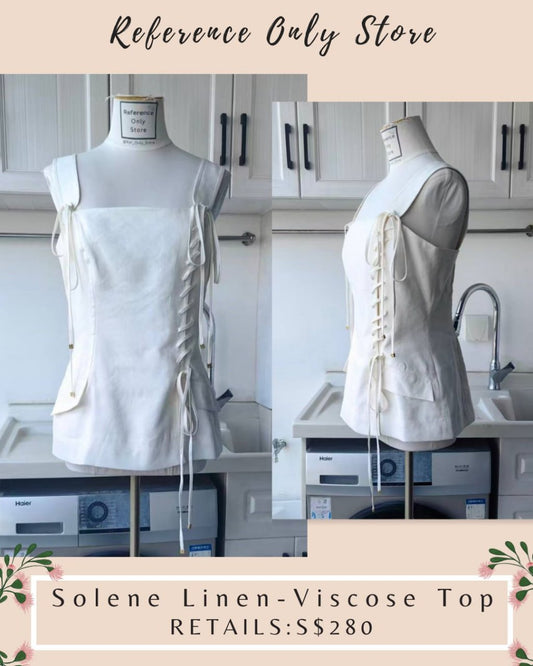AJ White solene linen viscose top
