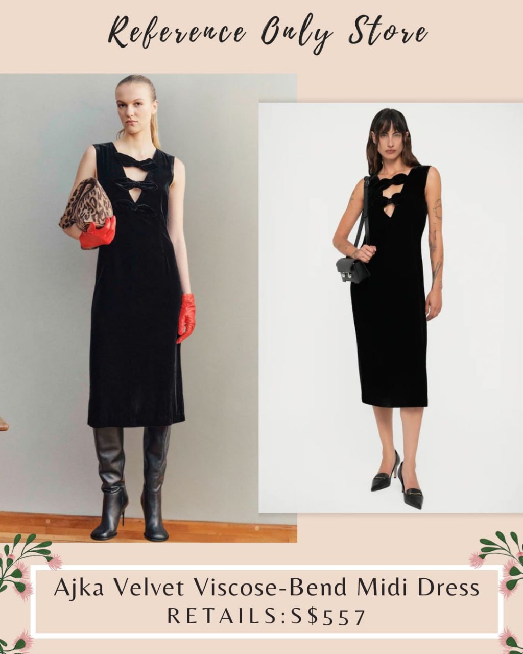 BUP Ajka Velvet Viscose blend midi dress