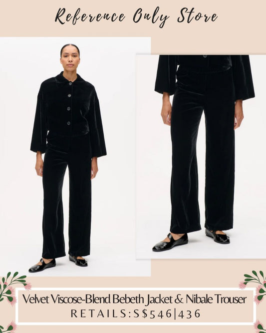 BUP Velvet Viscose Blend Bebeth jacket & Nicole trouser pants