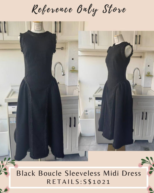 SP Black Boucle Sleeveless Midi Dress