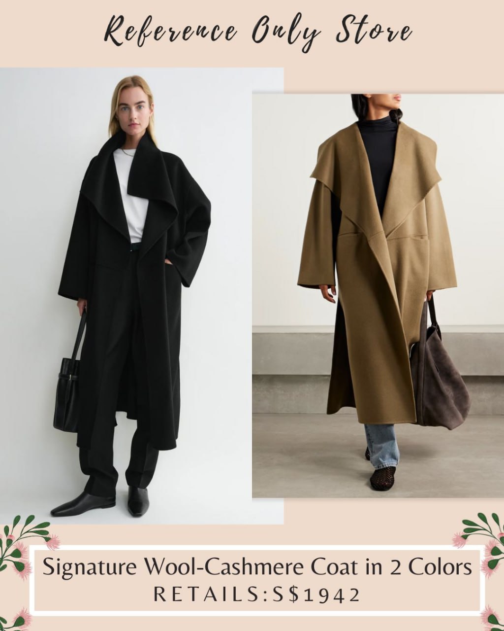 Tot Signature wool cashmere coat in 2 colors